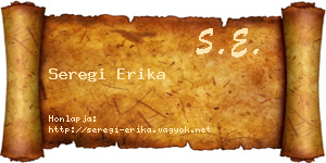 Seregi Erika névjegykártya